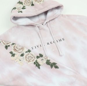 Civil Regime Blanco Roses Pink Hoodie XL
